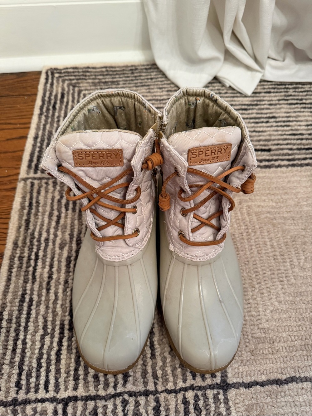 Sperry Quilted and Tan Lace Duck Boots - Picture 5 of 7